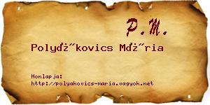 Polyákovics Mária névjegykártya